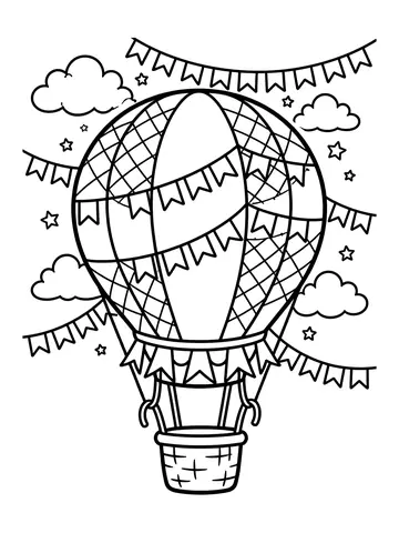 Desenho de balão de festa junina para colorir
