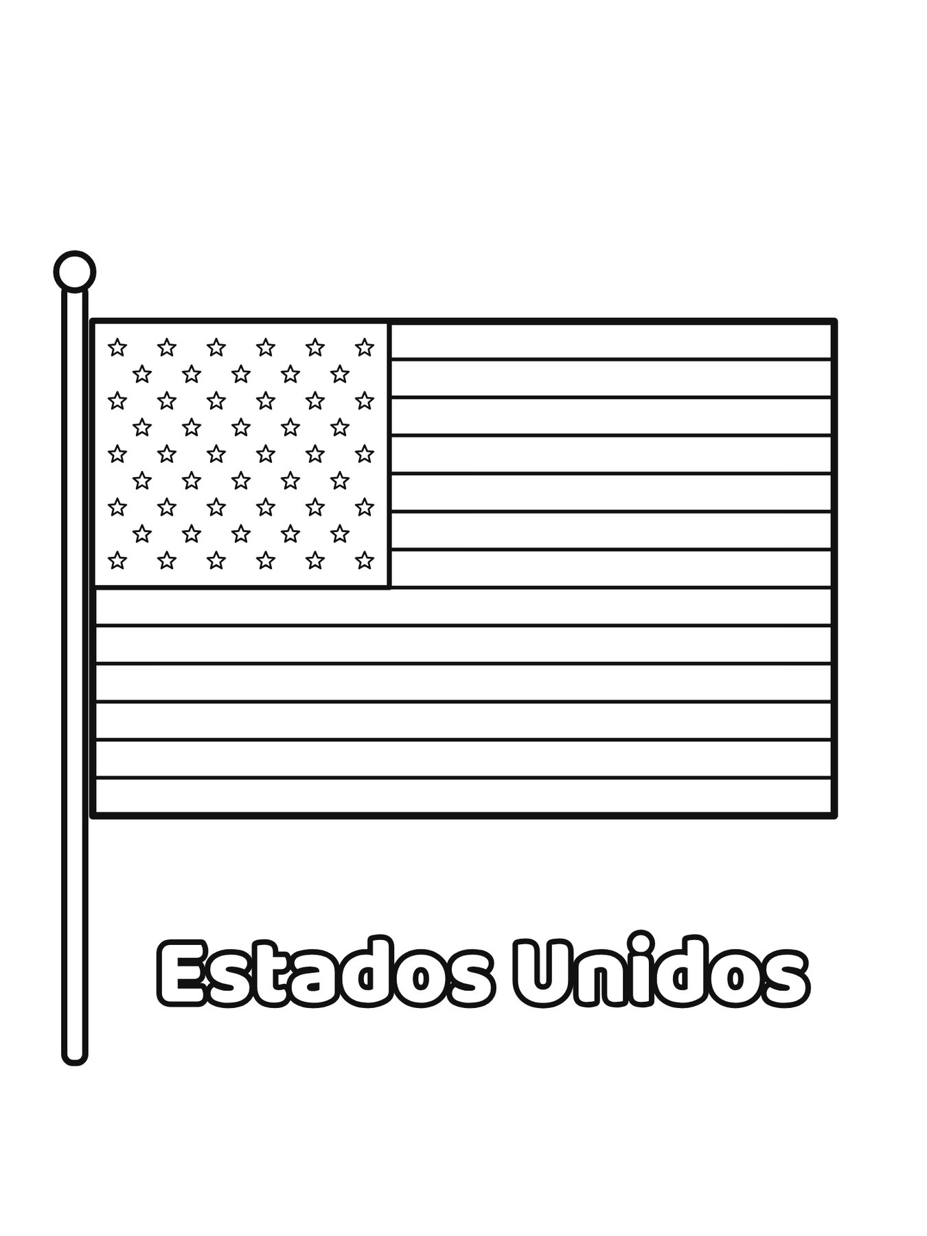 Bandeira dos Estados Unidos em contorno para colorir