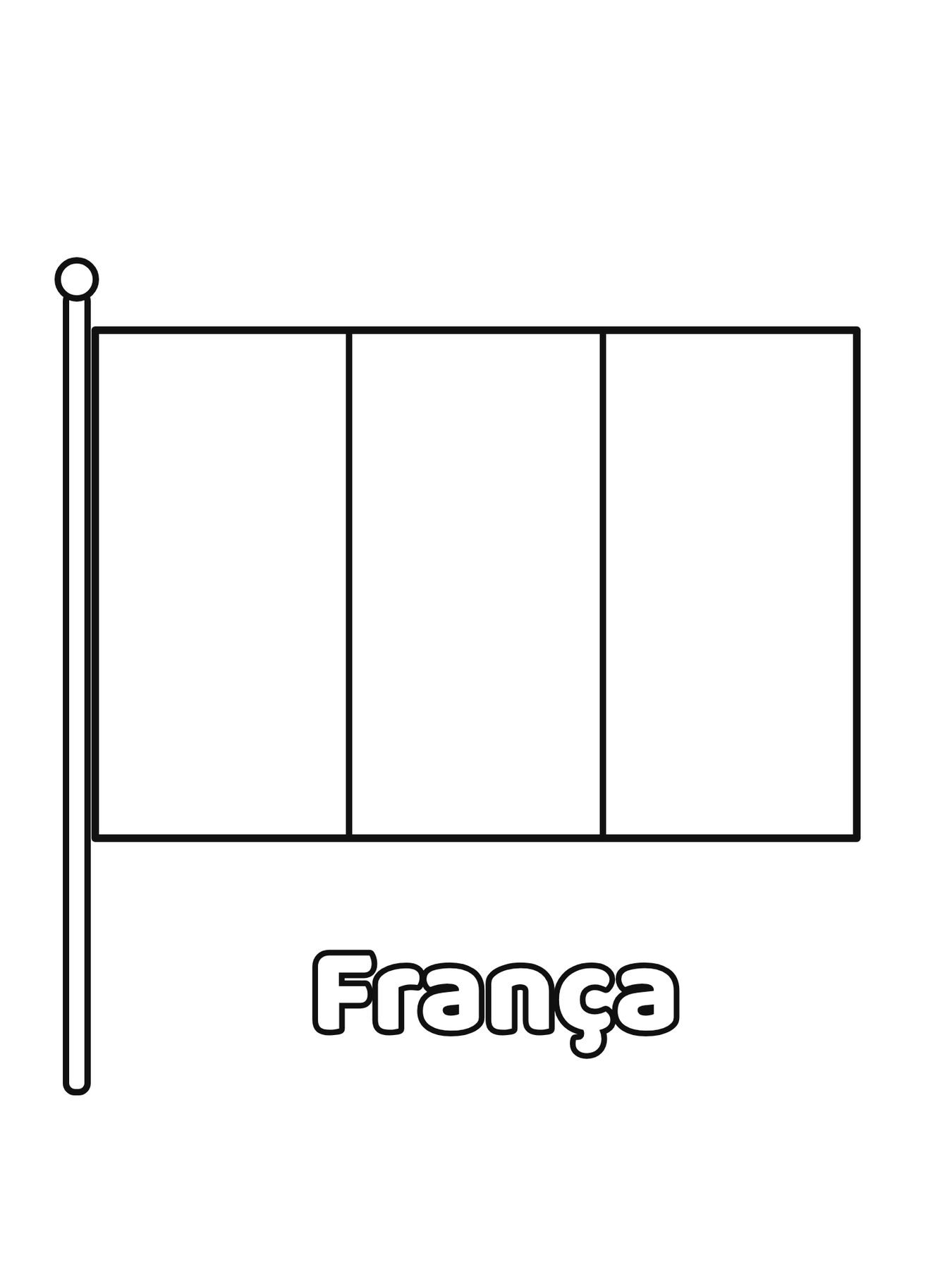 Bandeira da França em contorno para colorir