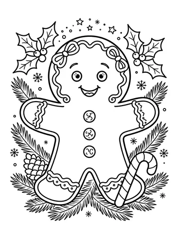 Desenho de biscoito de gengibre sorrindo para colorir