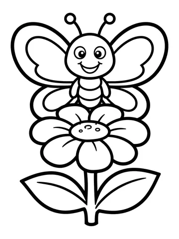 Desenho de borboleta com sorriso para colorir