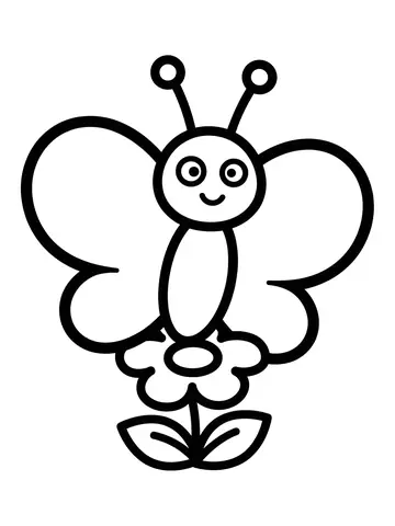 Desenho de borboleta simples grande para crianças pequenas para colorir