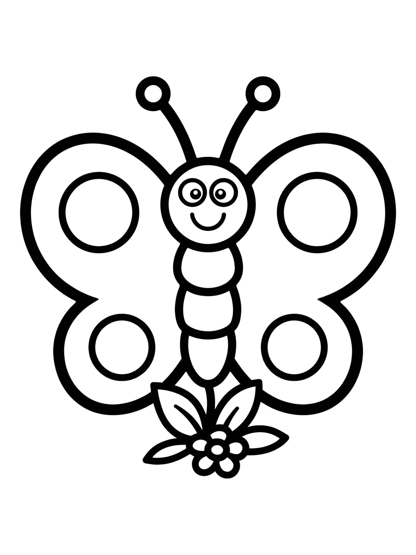 Desenho de borboleta simples para colorir
