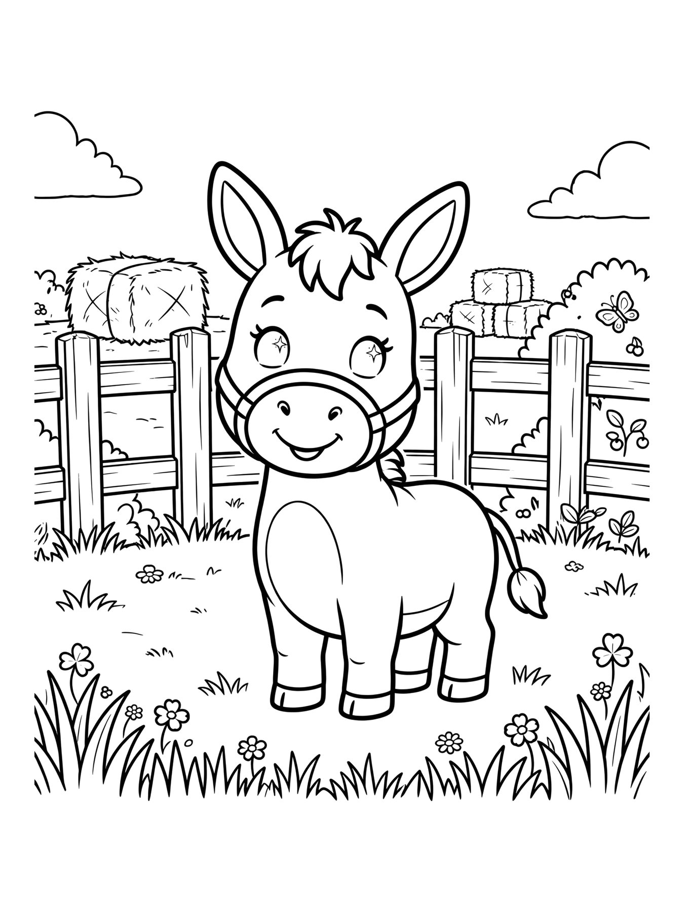 Desenho de burrinho para colorir
