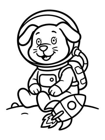 Desenho de cachorro astronauta para colorir