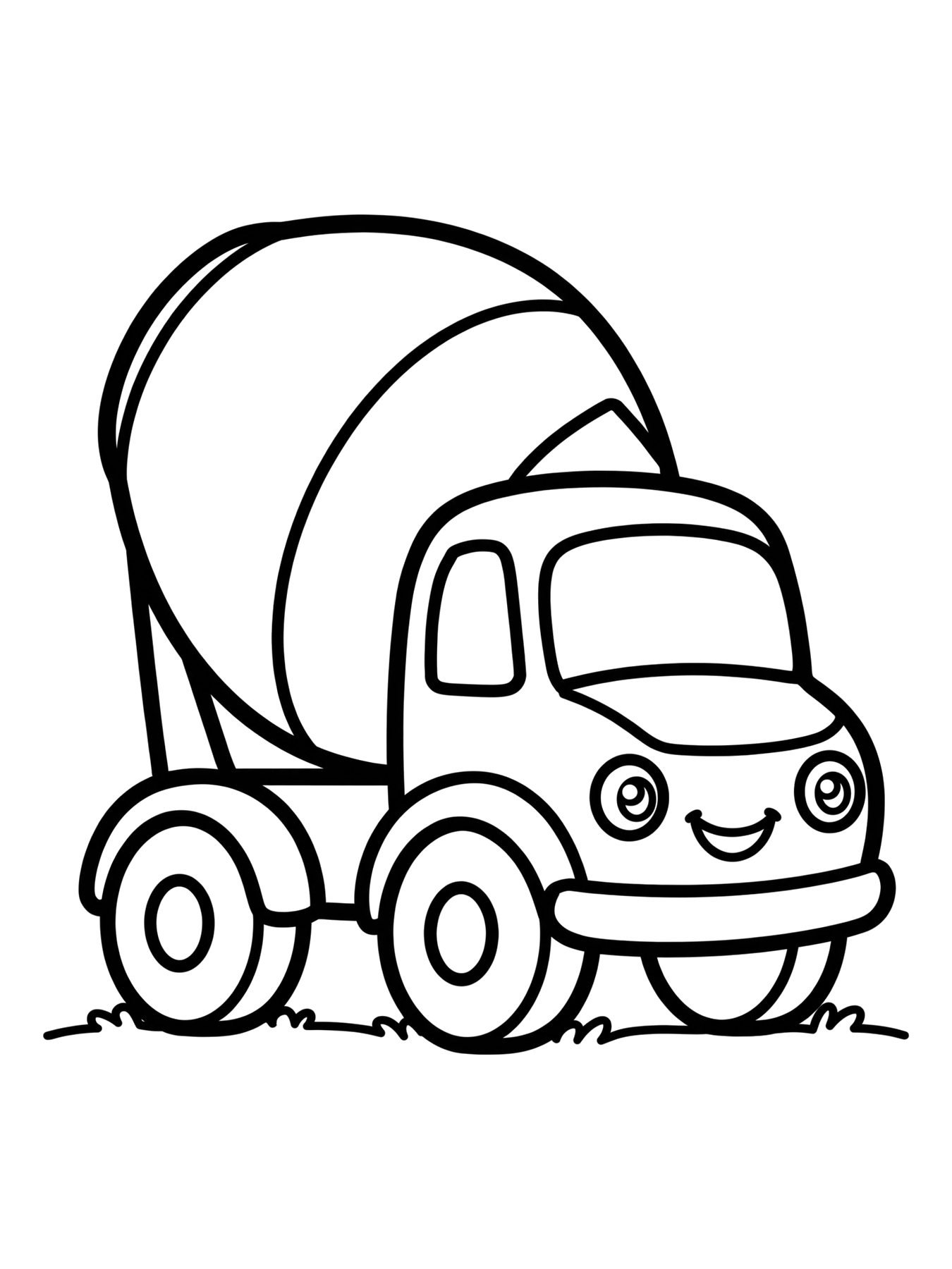 Desenho de caminhão betoneira para colorir