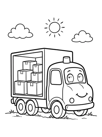 Desenho de caminhão de mudança para colorir