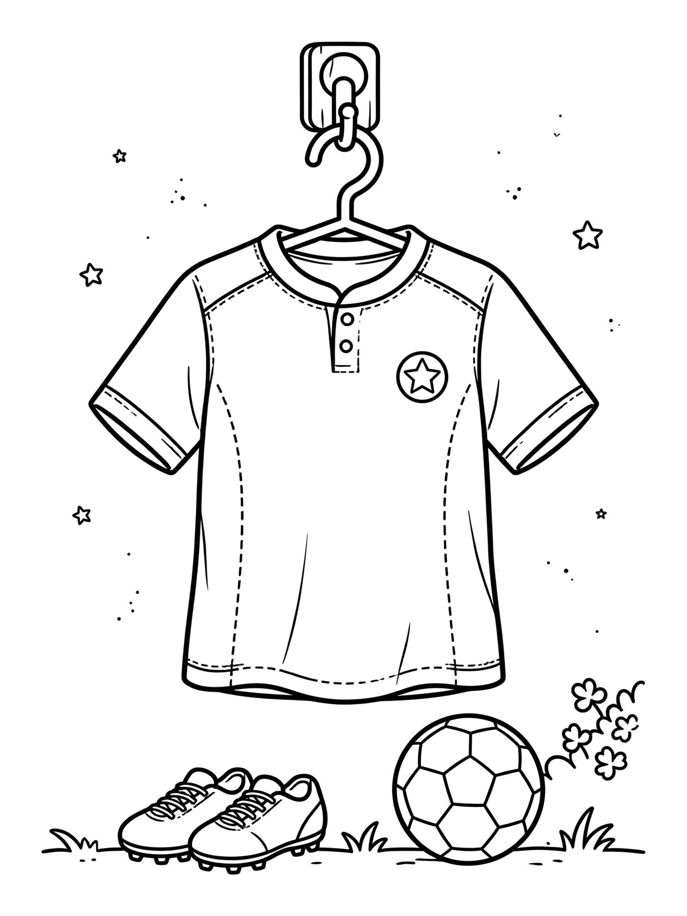 Desenho de camisa de futebol com número 10 para colorir