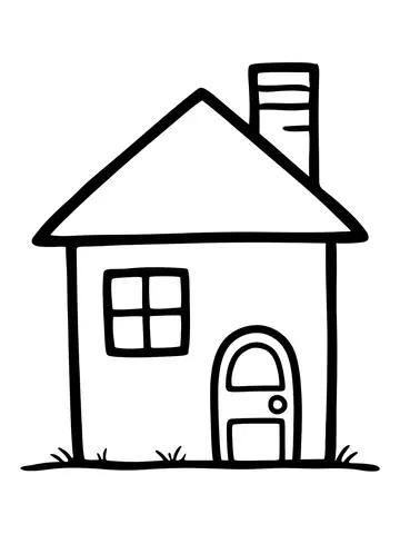 Desenho de casinha simples para colorir