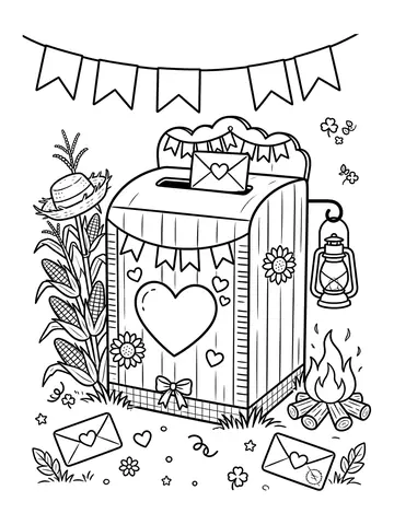 Desenho de correio elegante para colorir
