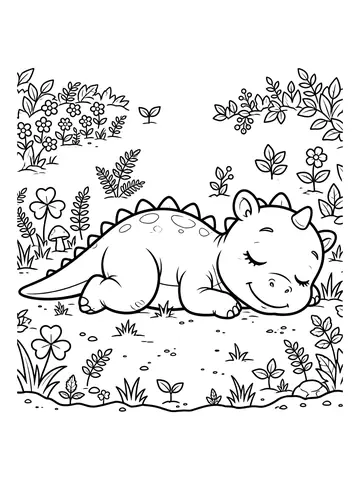 Desenho de dinossauro bebê dormindo para colorir
