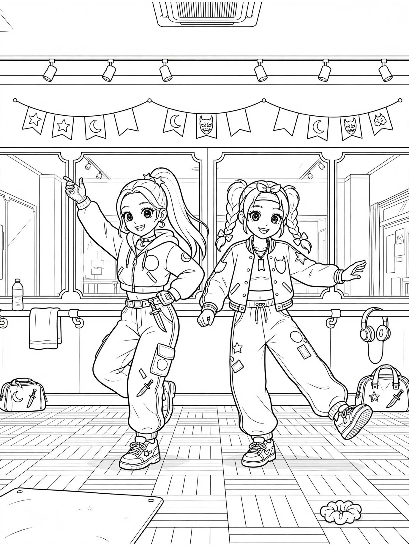 Desenho de Ensaio no estudio para colorir