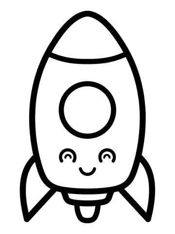 Desenho de foguete simples para colorir