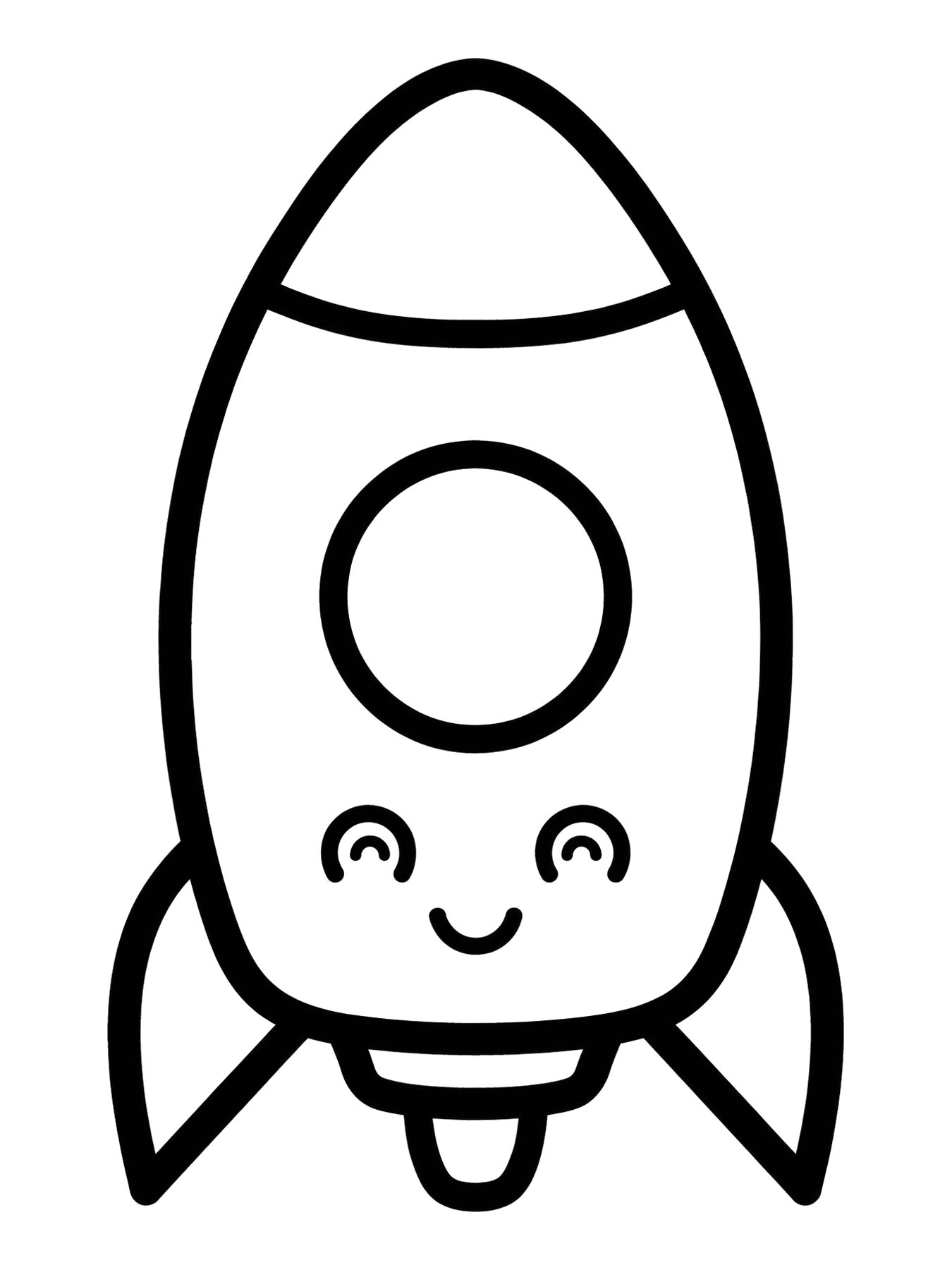 Desenho de foguete simples para colorir