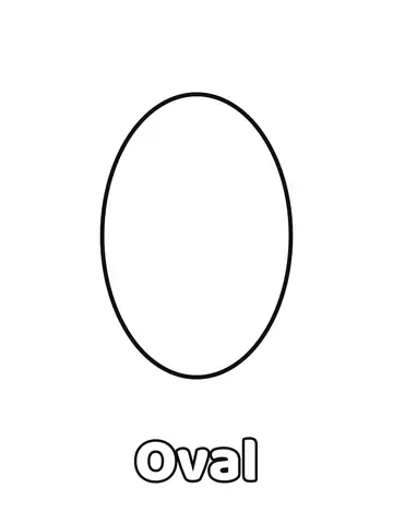 Forma geométrica oval grande para colorir
