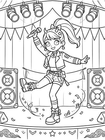 Desenho de Garota dancando para colorir