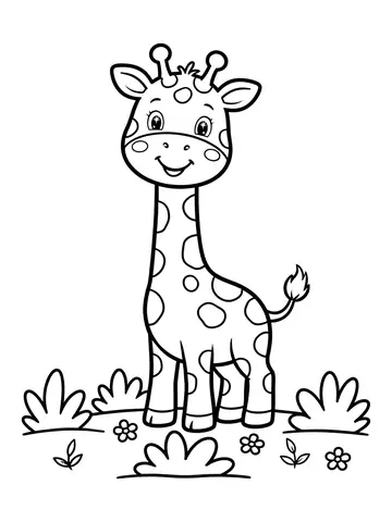 Desenho de girafa fofa para colorir