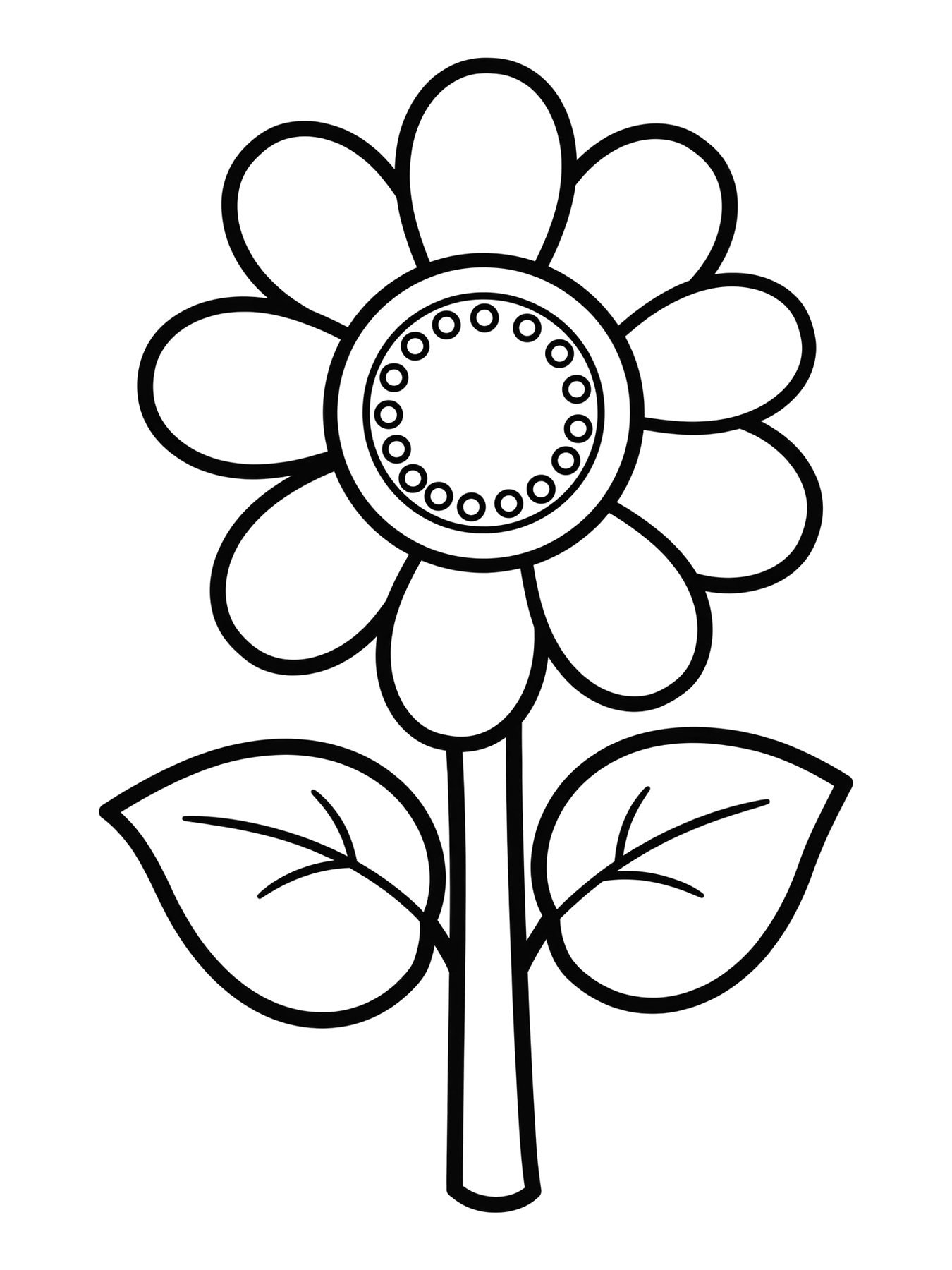 Desenho de girassol para colorir