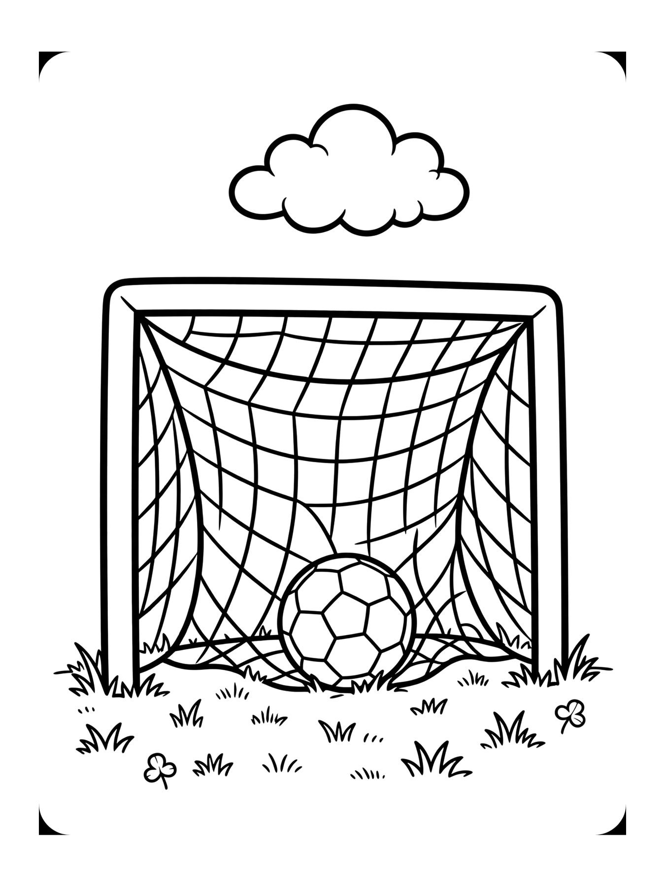 Desenho de gol com rede para colorir