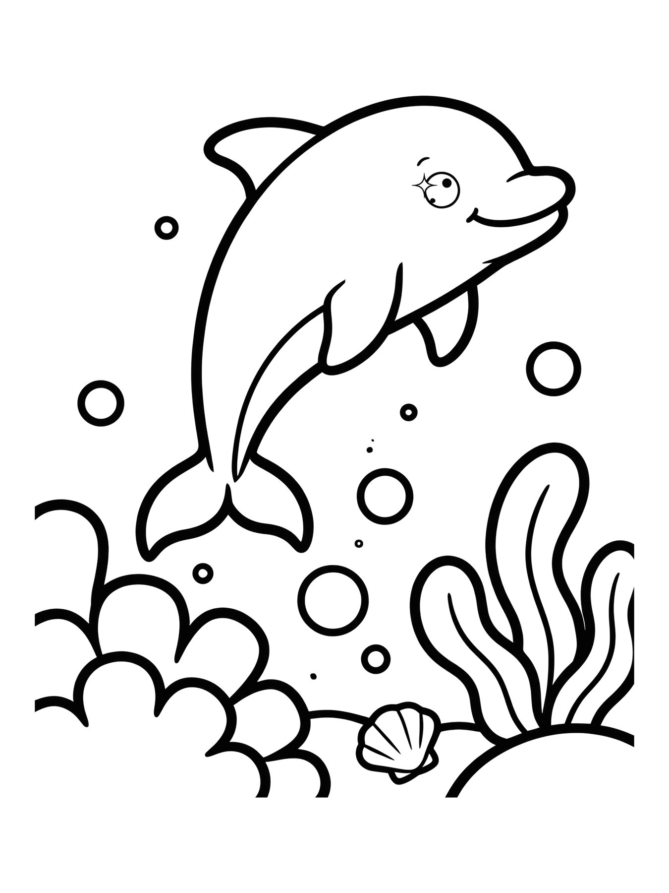 Desenho de golfinho pulando para colorir