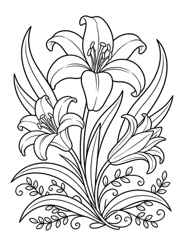 Desenho de lírio para colorir