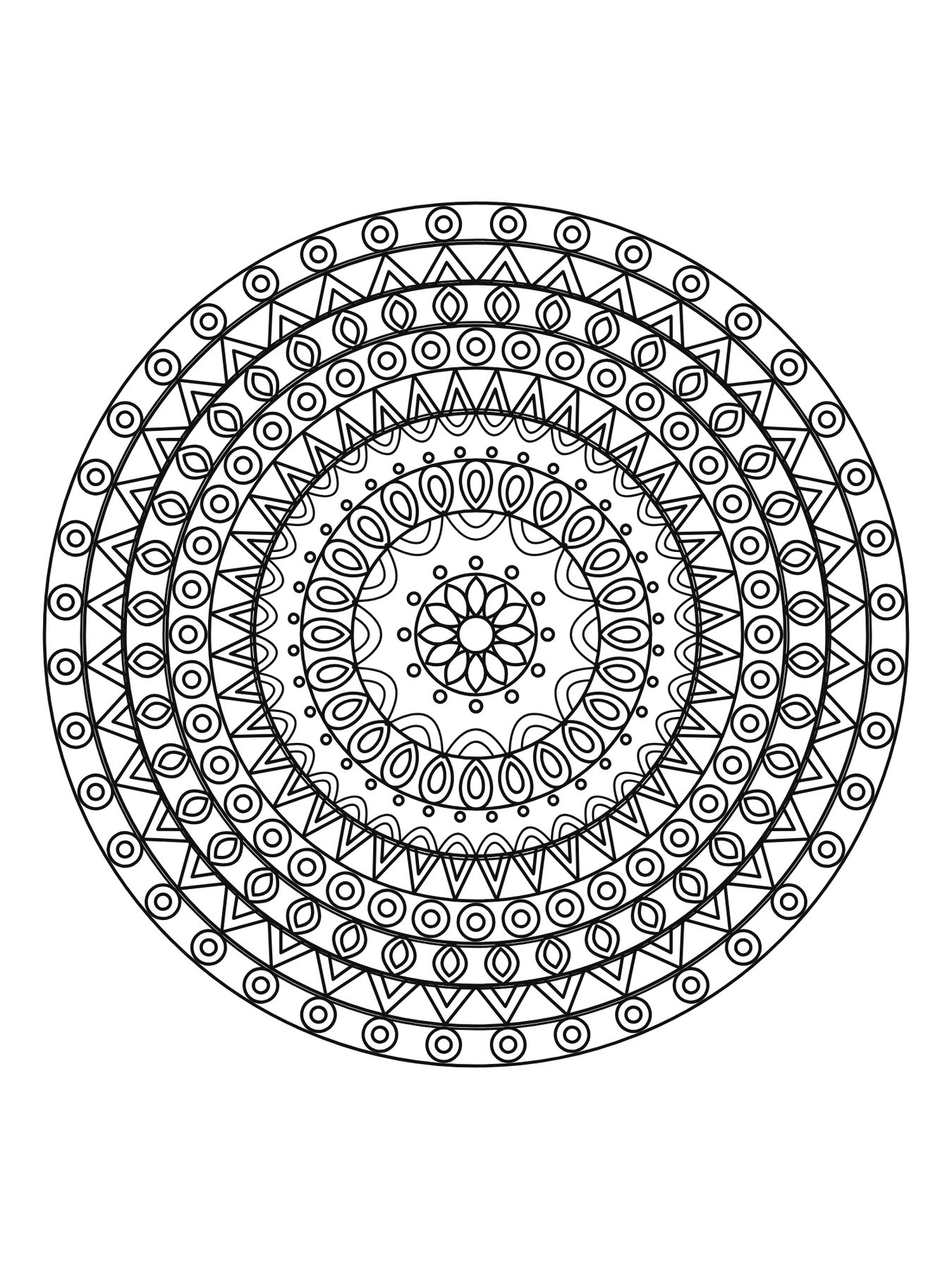 Mandala detalhada para adultos número 12 para colorir