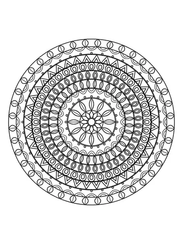 Mandala detalhada para adultos número 16 para colorir
