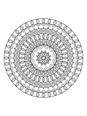 Mandala detalhada para adultos número 19 para colorir