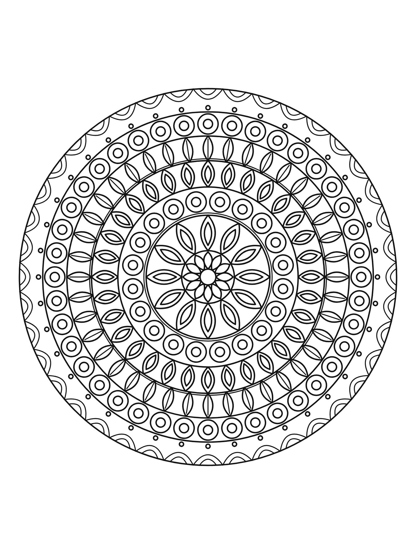 Mandala detalhada para adultos número 20 para colorir