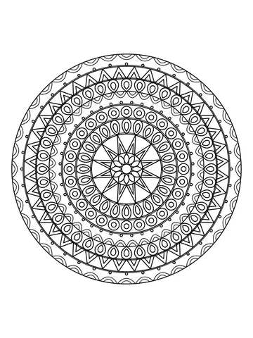 Mandala detalhada para adultos número 9 para colorir
