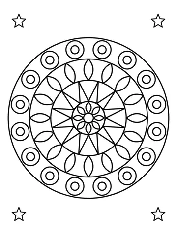 Mandala simples para crianças número 1 para colorir