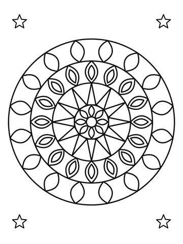 Mandala simples para crianças número 2 para colorir