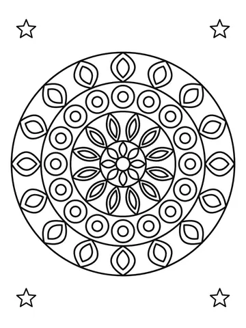 Mandala simples para crianças número 8 para colorir