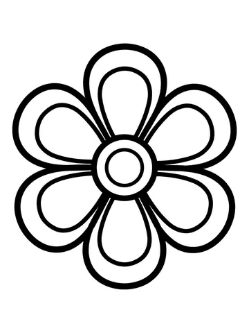 Desenho de mandala facil com pétalas grandes para crianças para colorir