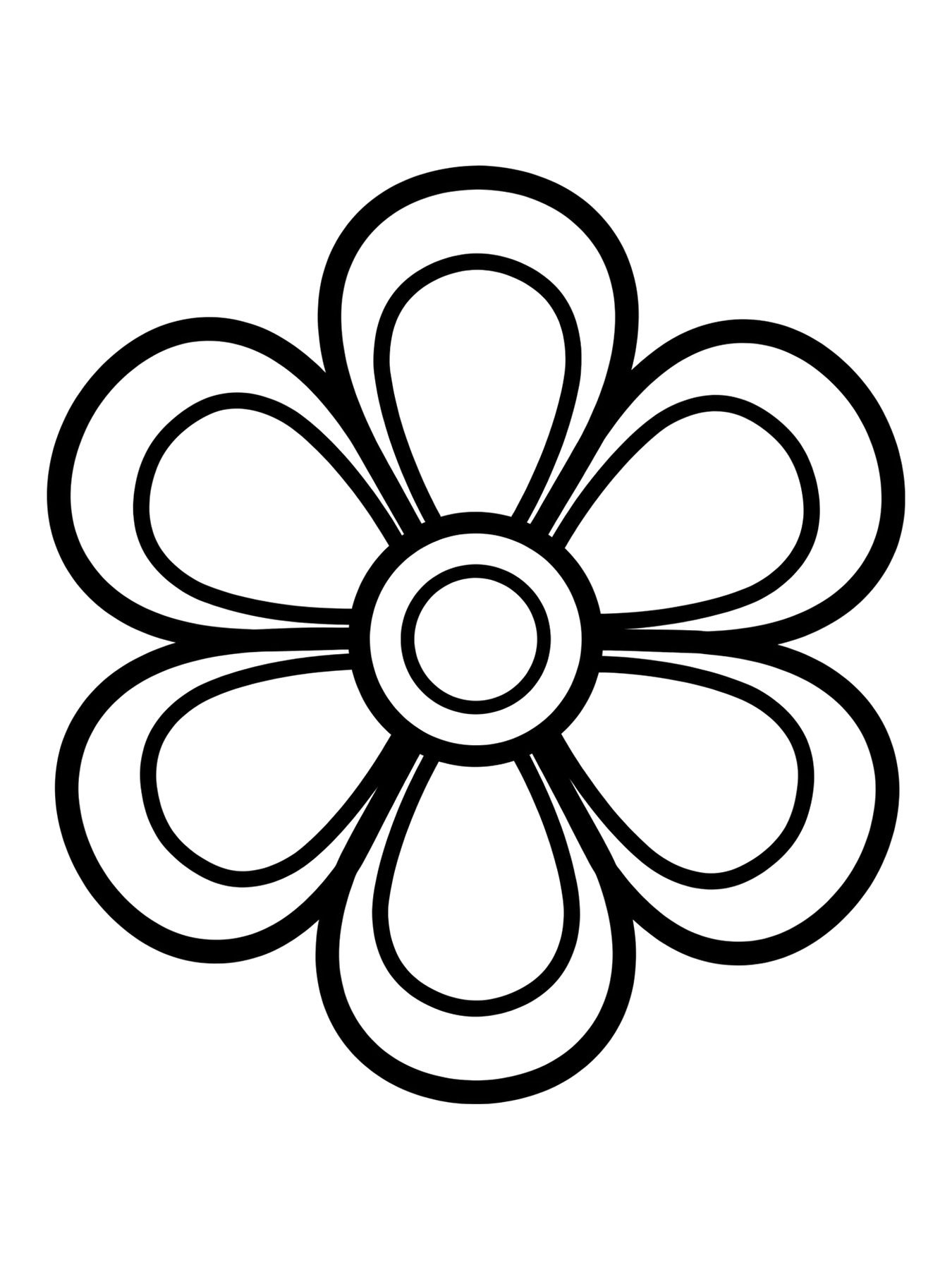 Desenho de mandala facil com pétalas grandes para crianças para colorir