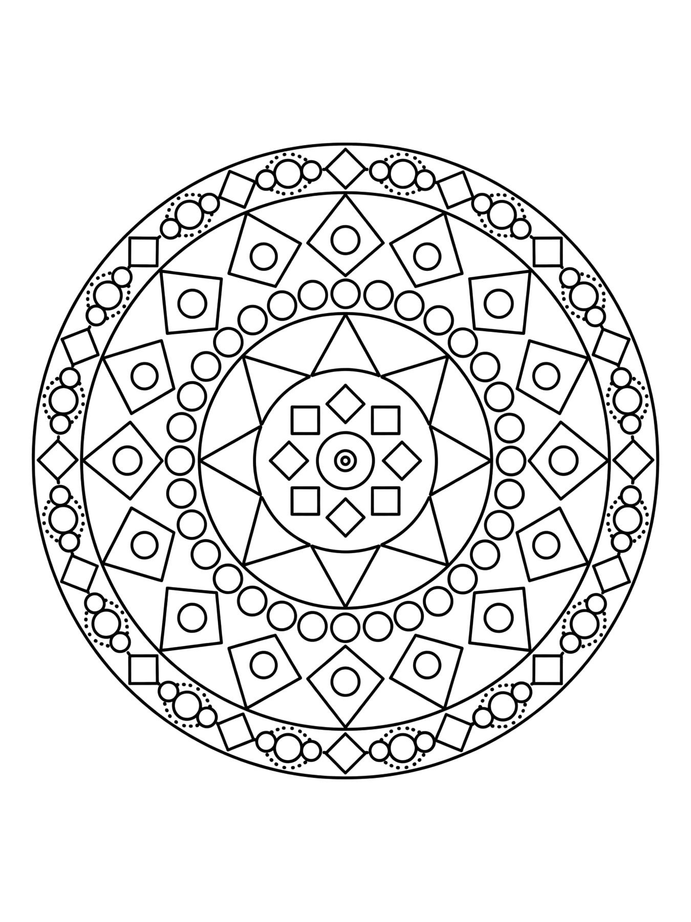 Desenho de mandala geométrica para colorir
