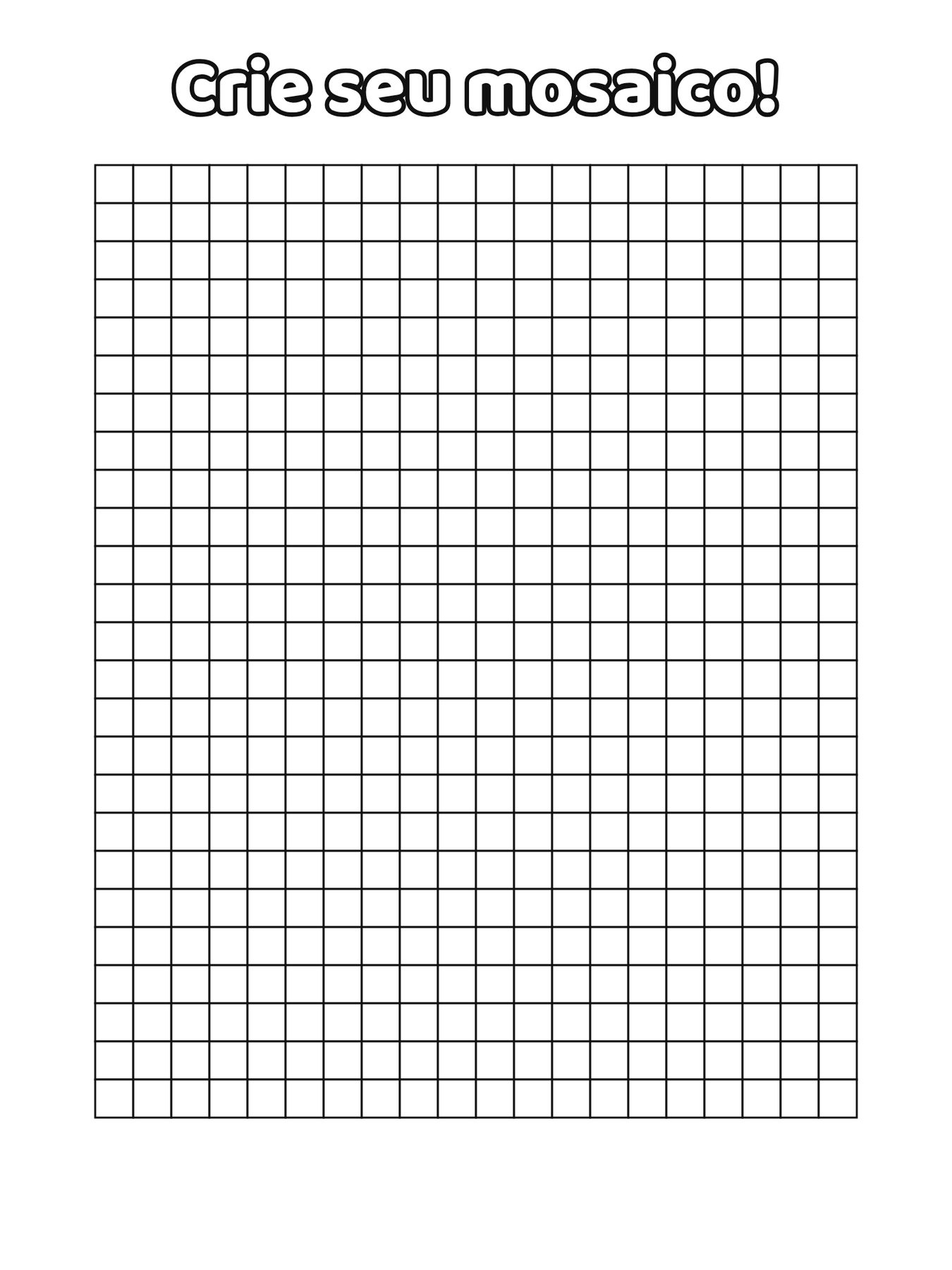 Mosaico em branco (quadrados pequenos) para criar seu próprio desenho