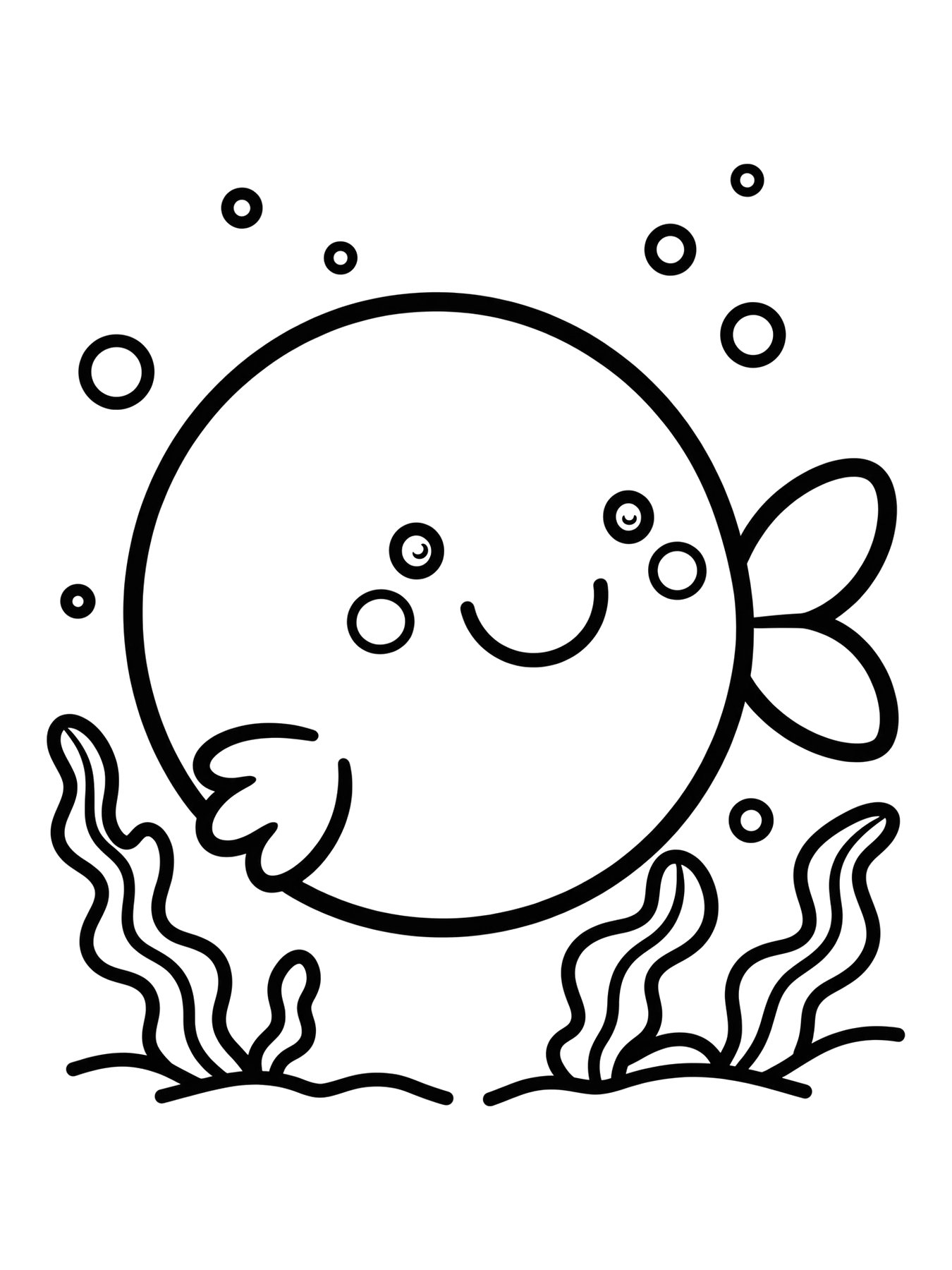 Desenho de peixe simples para colorir