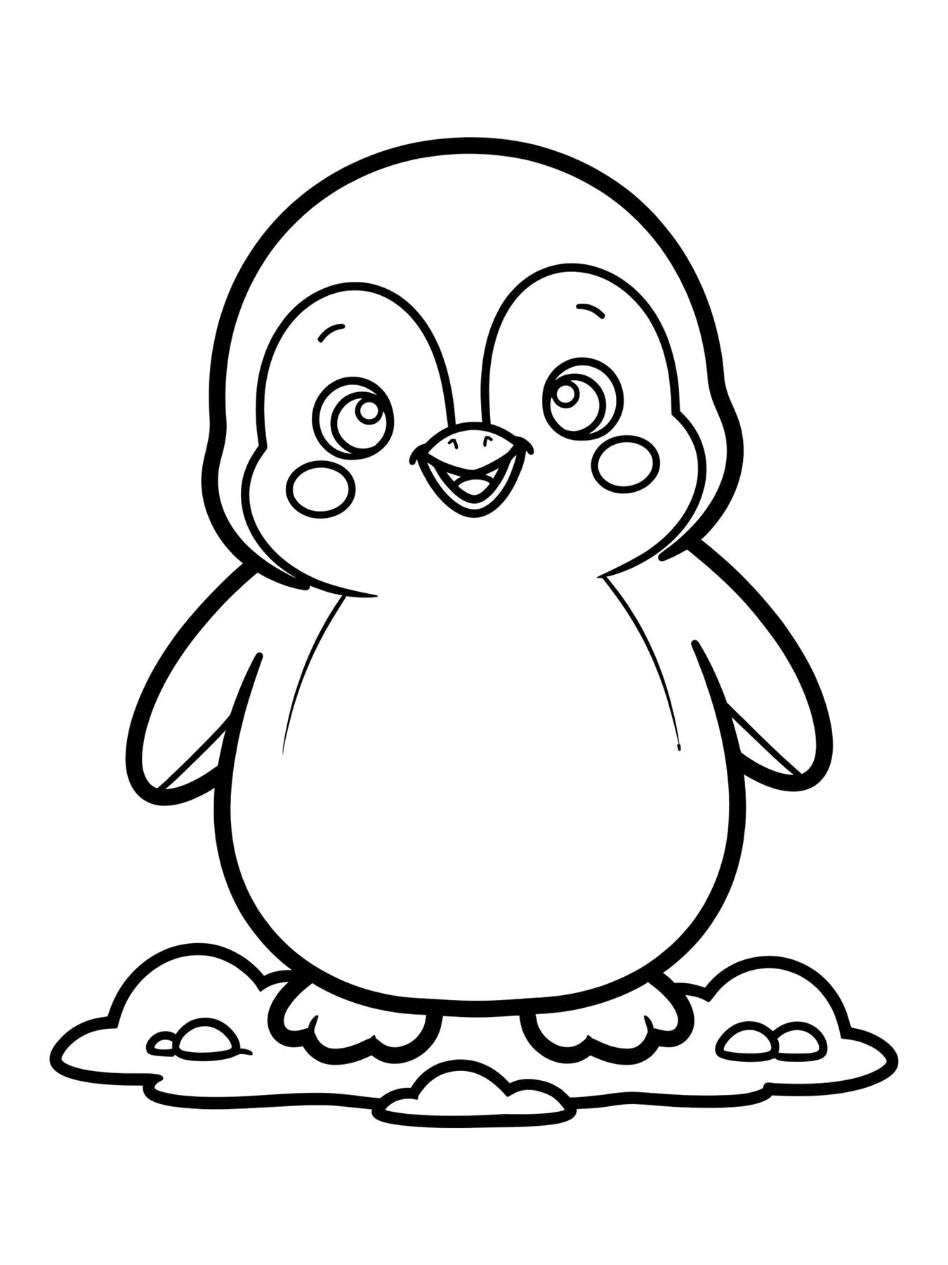 Desenho de pinguim fofo para colorir