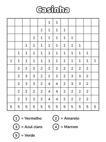 Casinha em mosaico para pintar por números