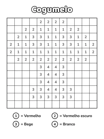 Cogumelo em mosaico para pintar por números