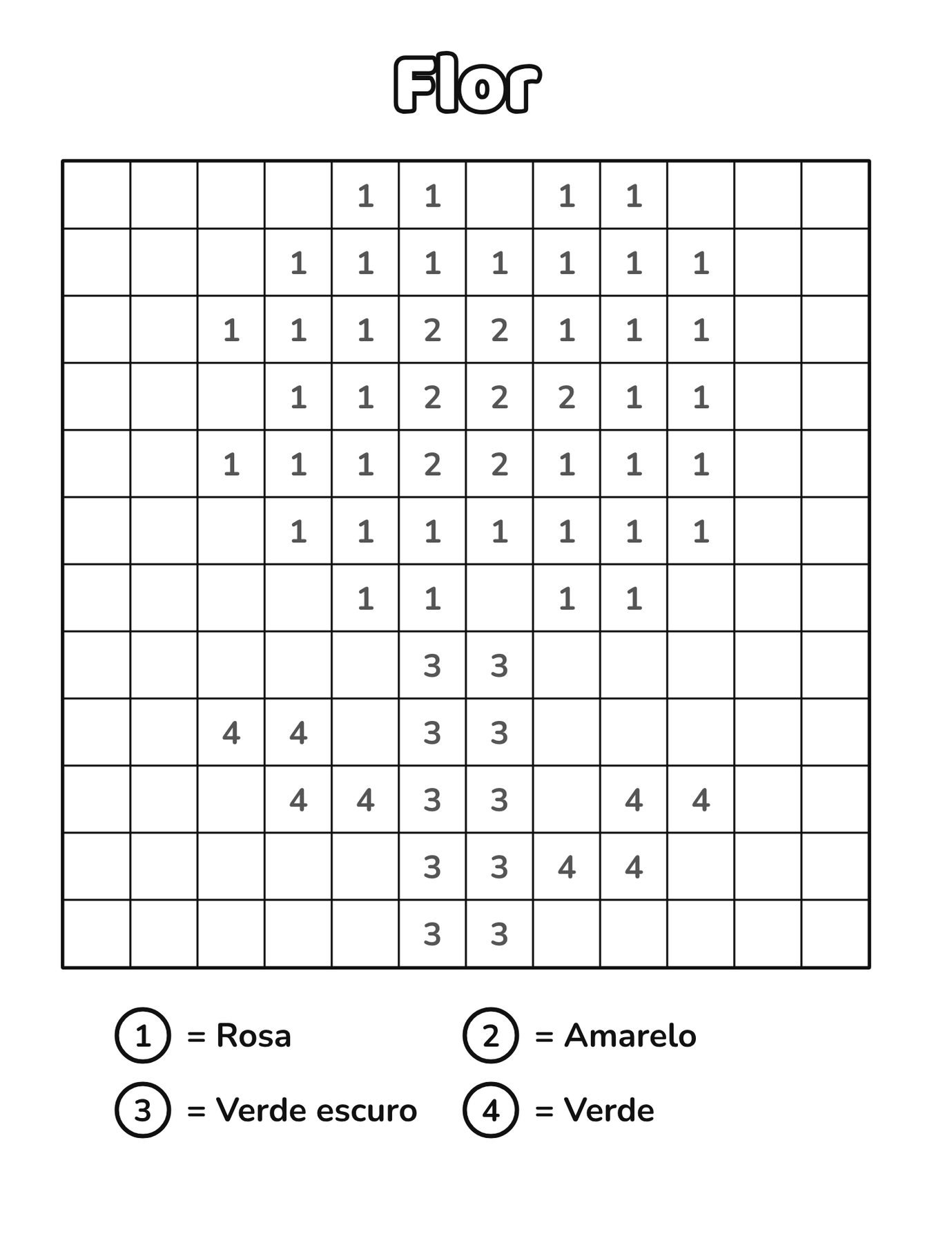 Flor em mosaico para pintar por números