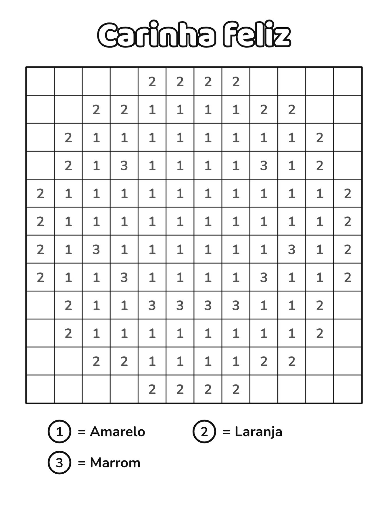 Carinha feliz em mosaico para pintar por números