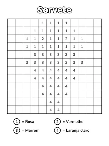 Sorvete em mosaico para pintar por números