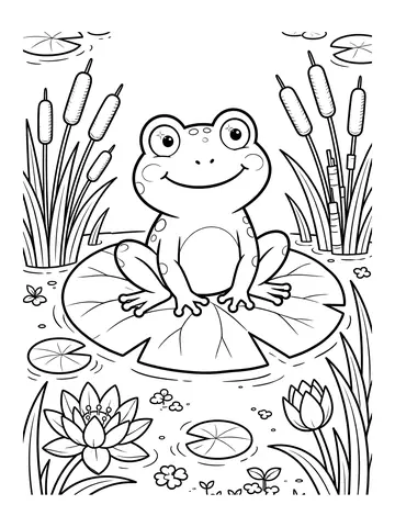 Desenho de sapo na folha para colorir
