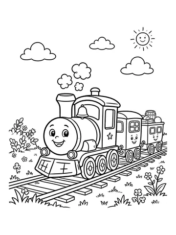 Desenho de trenzinho de brinquedo para colorir