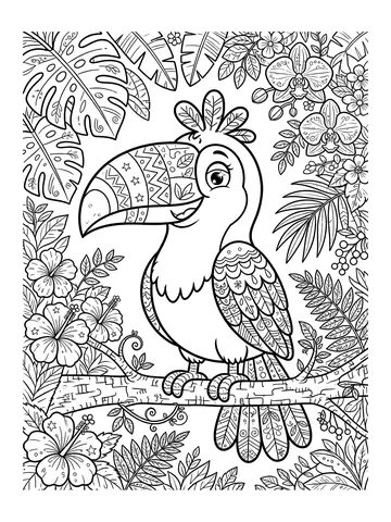 Desenho de tucano para colorir