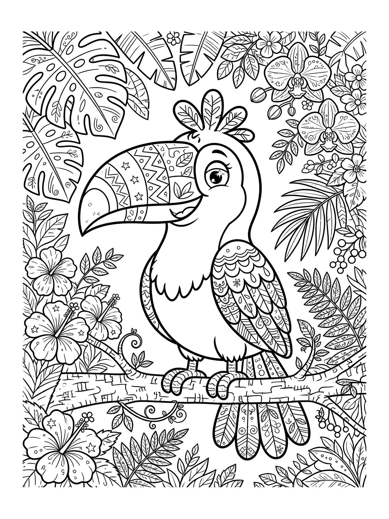 Desenho de tucano para colorir