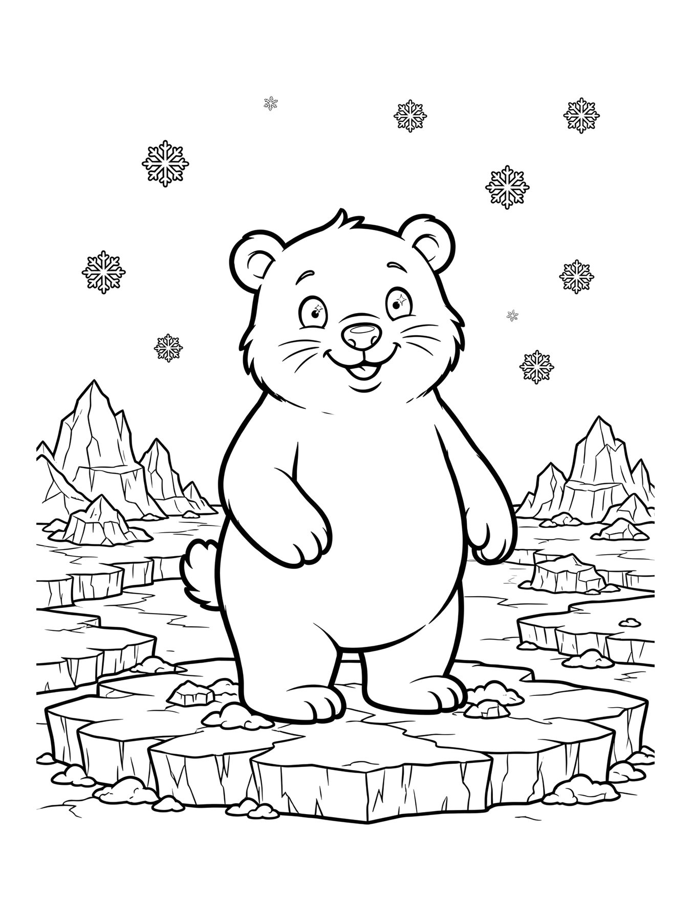 Desenho de urso polar para colorir