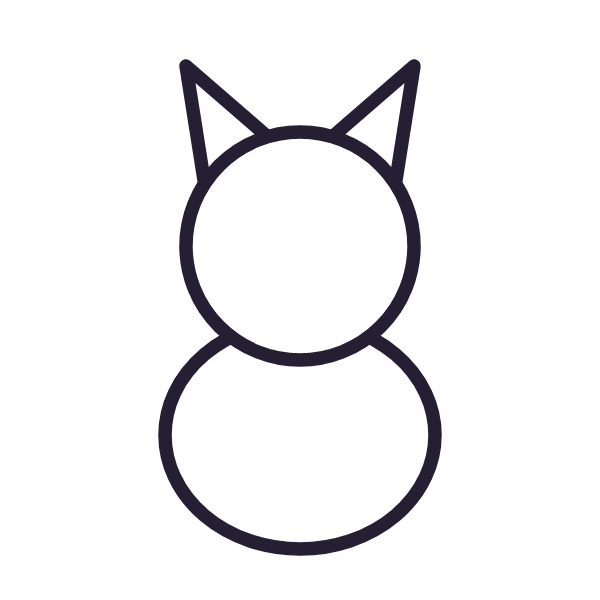 Passo 2: orelhas triangulares do gato